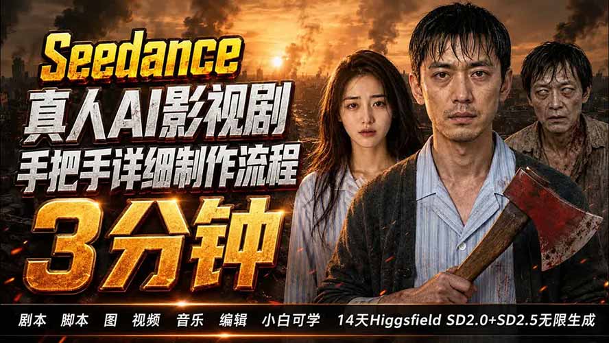 图片[2]-（19706期） 3分钟真人AI影视剧怎么做？SD 2.0手把手完整制作流程｜Higgsfield 14天SD 2.0/2.5无限生成_生财有道创业项目网-生财有道